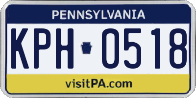 PA license plate KPH0518