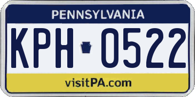 PA license plate KPH0522