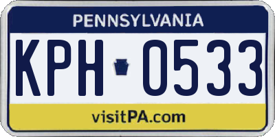 PA license plate KPH0533