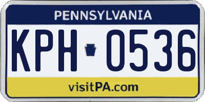 PA license plate KPH0536