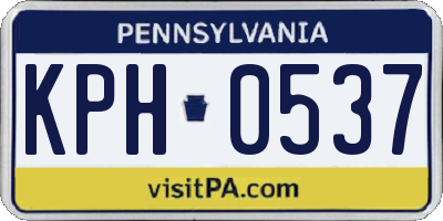 PA license plate KPH0537