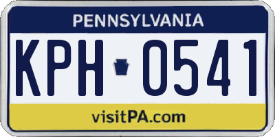 PA license plate KPH0541
