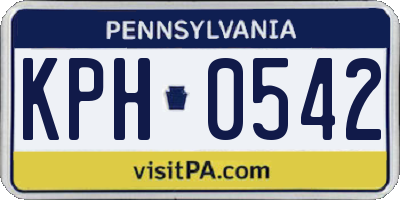 PA license plate KPH0542