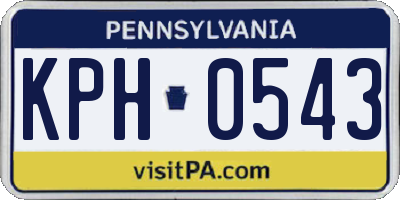 PA license plate KPH0543