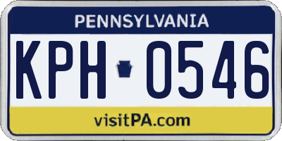 PA license plate KPH0546