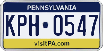 PA license plate KPH0547