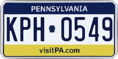 PA license plate KPH0549
