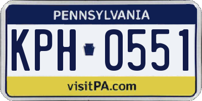 PA license plate KPH0551