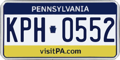PA license plate KPH0552