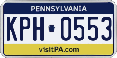 PA license plate KPH0553