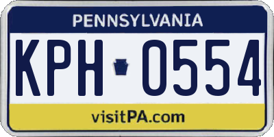 PA license plate KPH0554