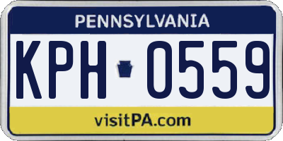 PA license plate KPH0559