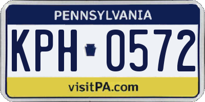 PA license plate KPH0572