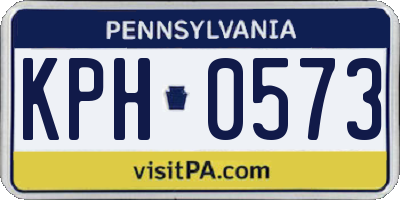 PA license plate KPH0573