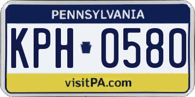 PA license plate KPH0580