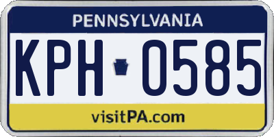 PA license plate KPH0585