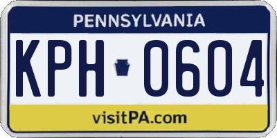 PA license plate KPH0604