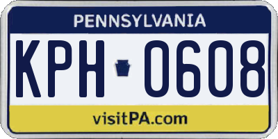 PA license plate KPH0608