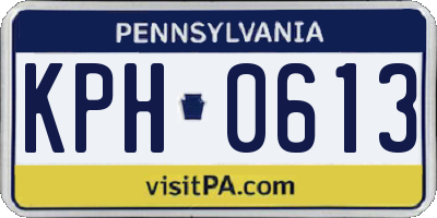 PA license plate KPH0613