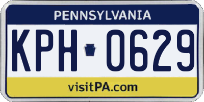 PA license plate KPH0629