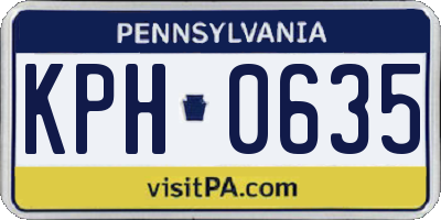 PA license plate KPH0635