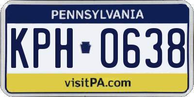 PA license plate KPH0638