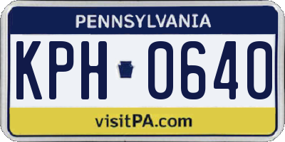 PA license plate KPH0640