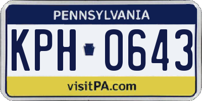 PA license plate KPH0643