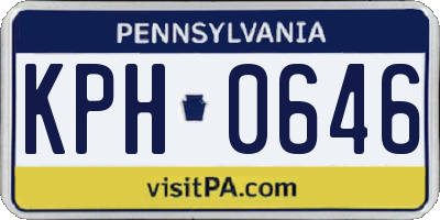 PA license plate KPH0646