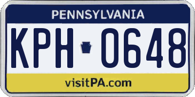 PA license plate KPH0648
