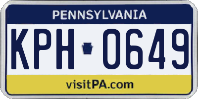PA license plate KPH0649