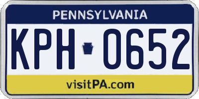 PA license plate KPH0652
