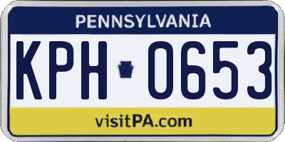 PA license plate KPH0653