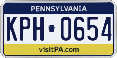 PA license plate KPH0654