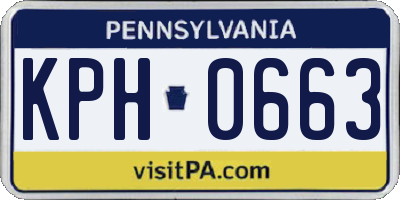 PA license plate KPH0663