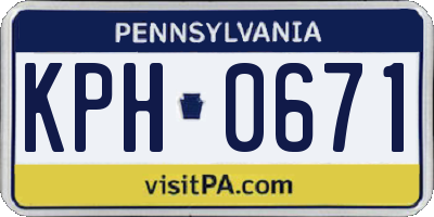 PA license plate KPH0671