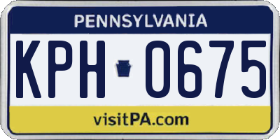 PA license plate KPH0675