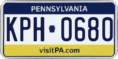 PA license plate KPH0680