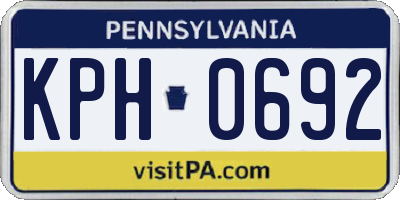 PA license plate KPH0692