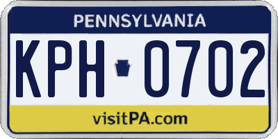 PA license plate KPH0702
