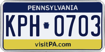 PA license plate KPH0703