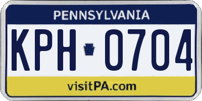 PA license plate KPH0704