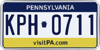 PA license plate KPH0711