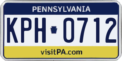 PA license plate KPH0712