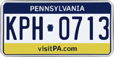 PA license plate KPH0713