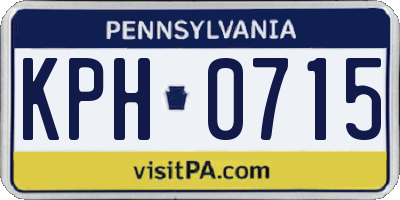 PA license plate KPH0715