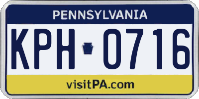 PA license plate KPH0716