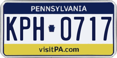 PA license plate KPH0717