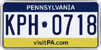 PA license plate KPH0718