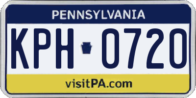 PA license plate KPH0720